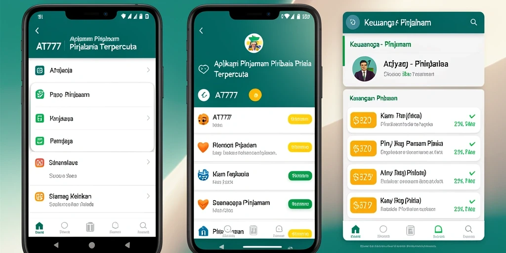 Antarmuka aplikasi AT777 memudahkan pengguna dalam proses pinjaman.