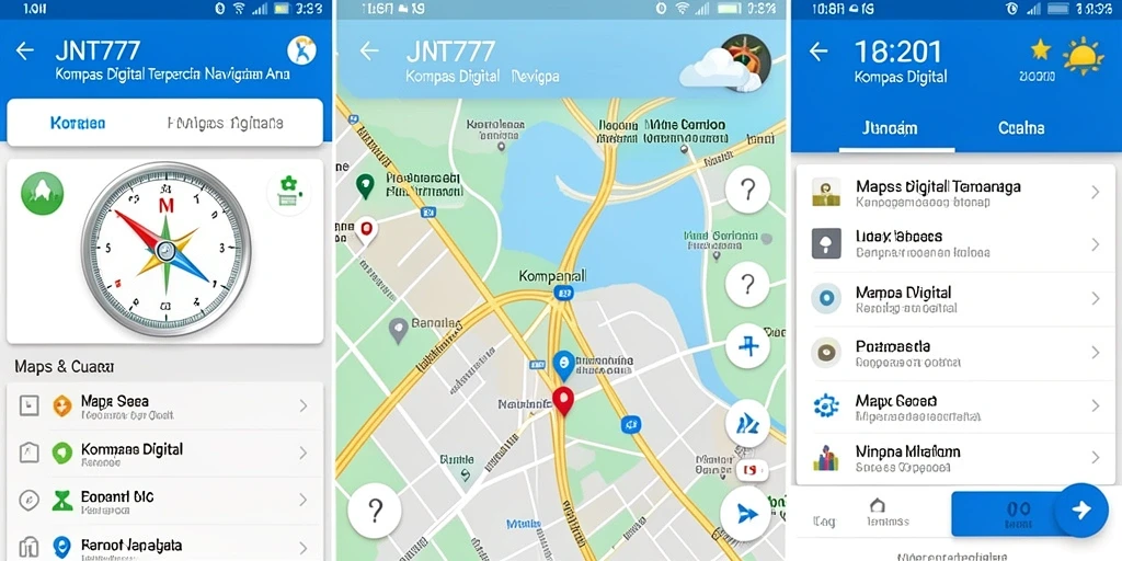 Antarmuka JNT777 menampilkan fungsi kompas digital yang intuitif.