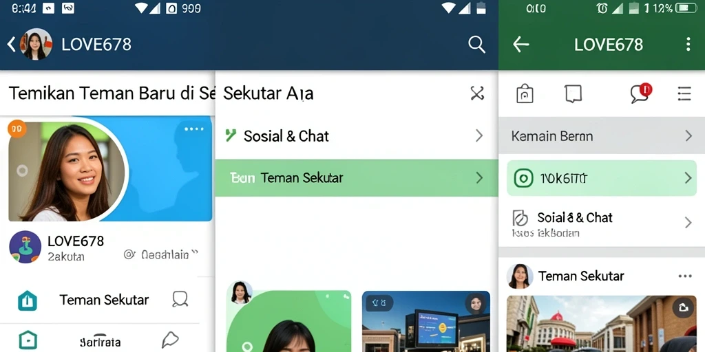 Antarmuka pengguna <strong>LOVE678</strong> saat menemukan teman di sekitar.