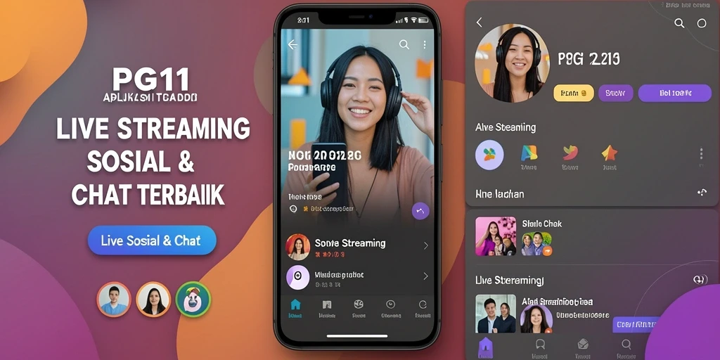 Antarmuka PG11 yang menarik untuk Live Streaming dengan berbagai fitur interaktif.