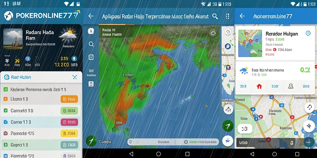 Tampilan antarmuka POKERONLINE77 dengan fitur radar hujan yang jelas.