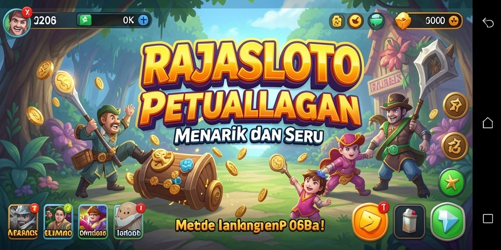 Tampilan antarmuka RAJASLOTO pada misi petualangan yang memukau.