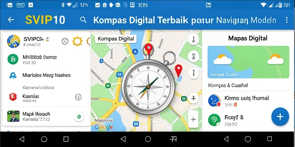 Tampilan antarmuka SVIP10 yang memudahkan navigasi kompas digital.