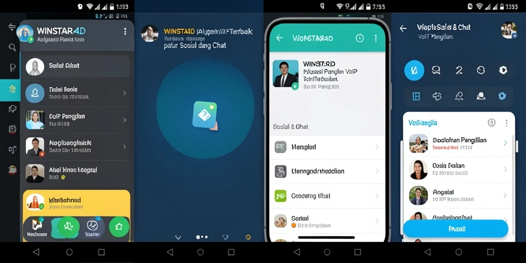 Antarmuka aplikasi WINSTAR4D dengan fitur VoIP Panggilan yang intuitif.