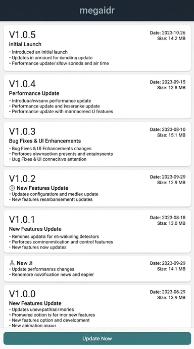 Riwayat Versi megaidr untuk Pengguna Android
